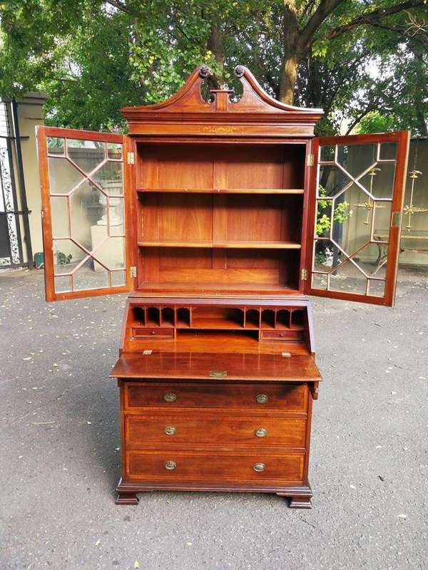 A George III Mahogany Secretaire Bookcase