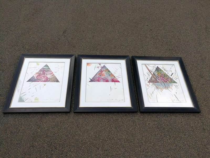 A Set Of Three Water Colour On Paper Framed In An Ornate Gilded Frame.  Each Signed And Dated 20...
