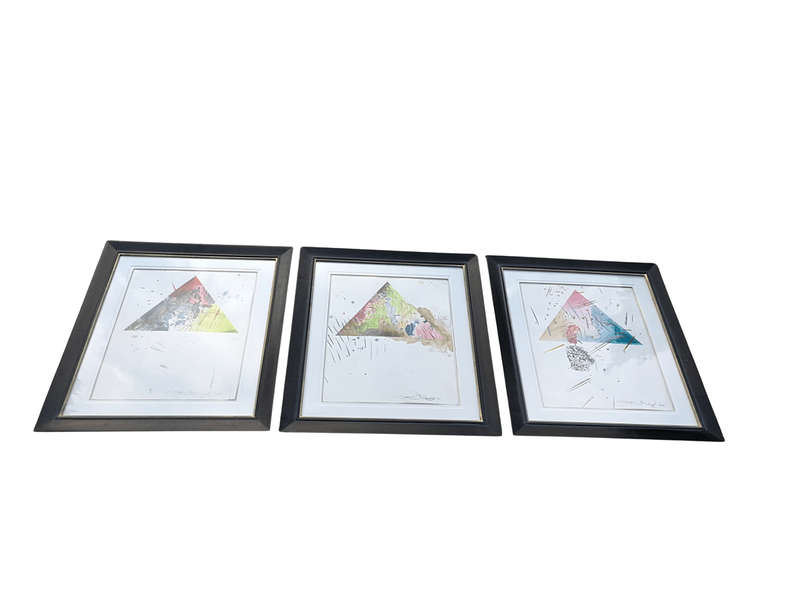 A Set Of Three Water Colour On Paper Framed In An Ornate Gilded Frame.  Each Signed And Dated 20...