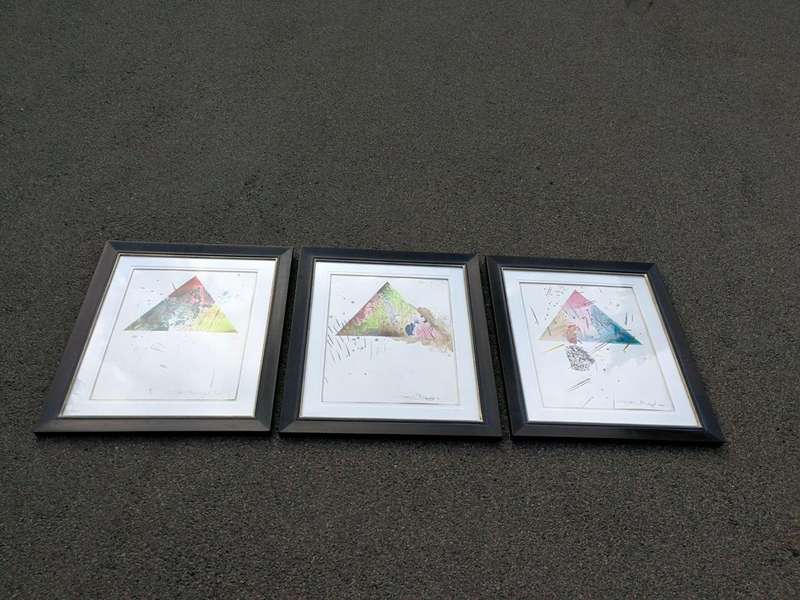 A Set Of Three Water Colour On Paper Framed In An Ornate Gilded Frame.  Each Signed And Dated 20...