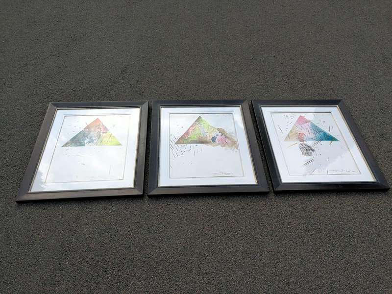A Set Of Three Water Colour On Paper Framed In An Ornate Gilded Frame.  Each Signed And Dated 20...