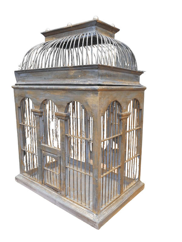 A 20th Century Decorative Metal And Wood Birdcage