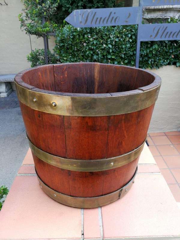 A Cape Teak Balie With Brass Bands