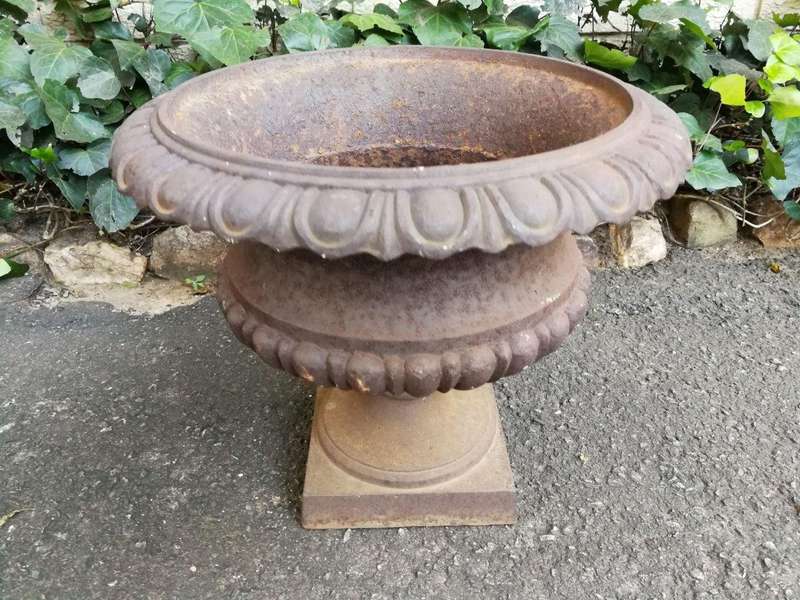 A Pair Of 20th Century French Cast Iron Urns