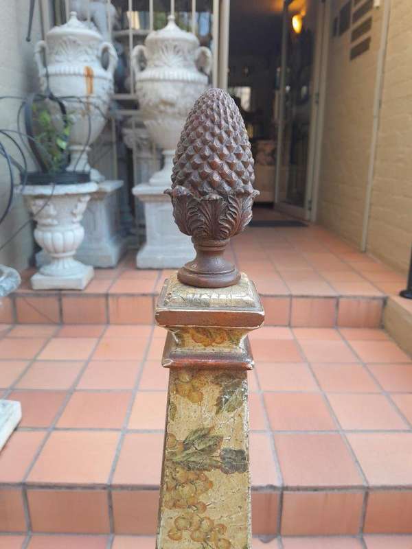 A Fine Pair Of 20th Century Wooden Hand Gilded Obelisks