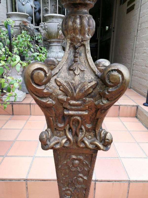 A Pair of 19th Century Circa 1890  Gilt Painted Wooden Carved Torchères