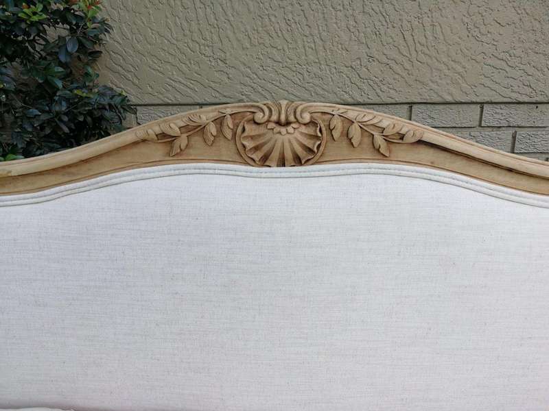 A Late 19th Century (Circa 1880) French Walnut Carved and Bleached Settee Upholstered in a French...