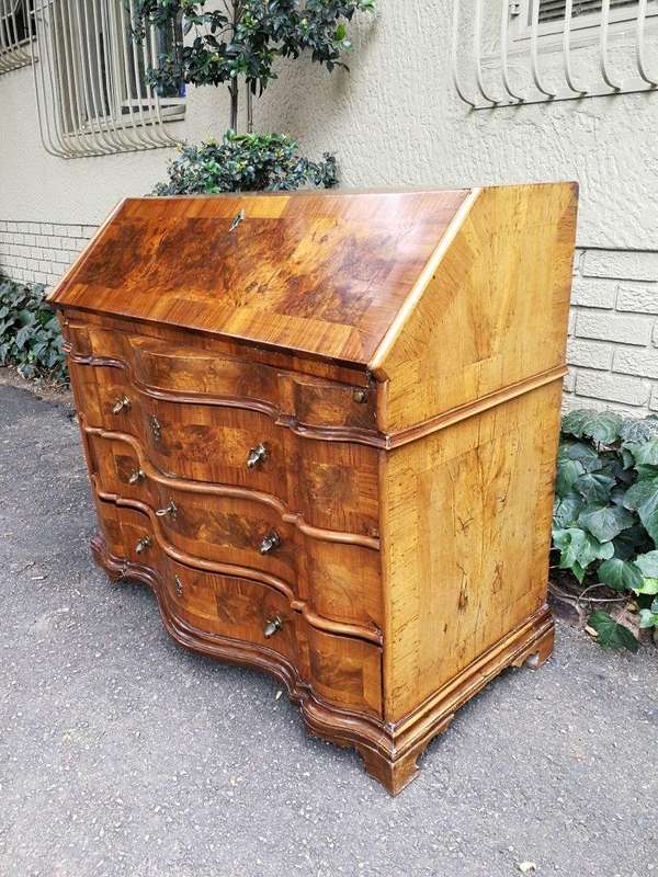 A 19th Century Circa 1850 Walnut and Burr-walnut Secretaire/ Chest of Drawers with Lock and Key w...