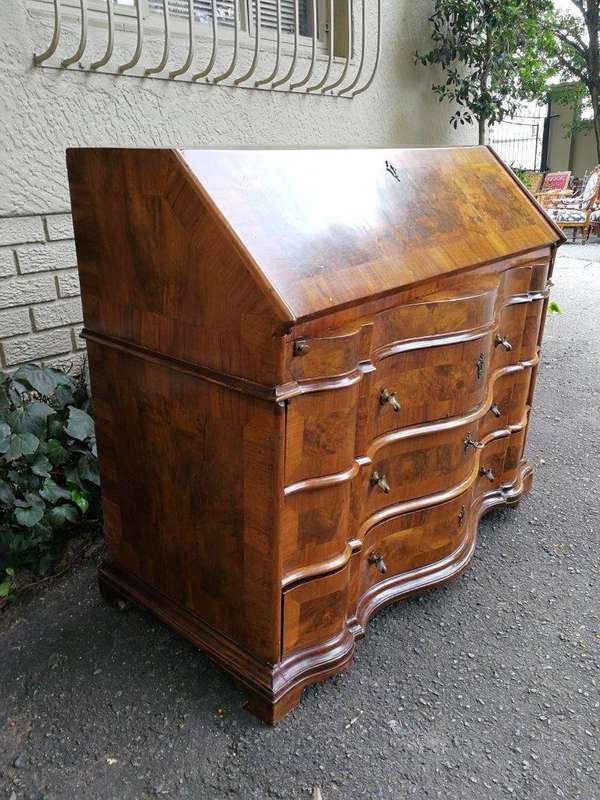 A 19th Century Circa 1850 Walnut and Burr-walnut Secretaire/ Chest of Drawers with Lock and Key w...