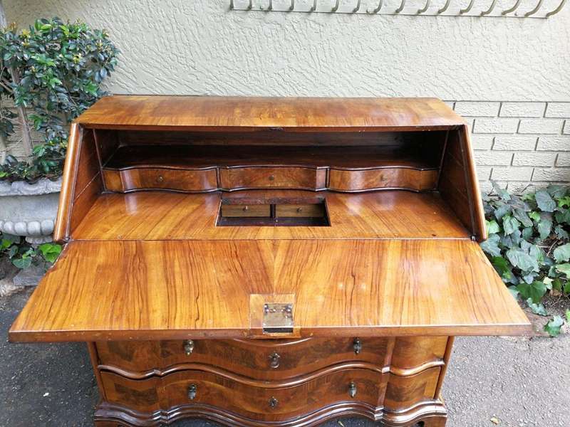 A 19th Century Circa 1850 Walnut and Burr-walnut Secretaire/ Chest of Drawers with Lock and Key w...