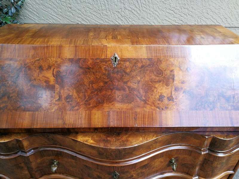 A 19th Century Circa 1850 Walnut and Burr-walnut Secretaire/ Chest of Drawers with Lock and Key w...