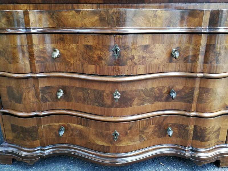 A 19th Century Circa 1850 Walnut and Burr-walnut Secretaire/ Chest of Drawers with Lock and Key w...