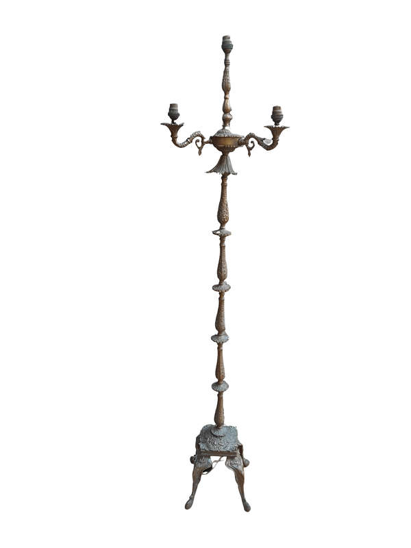 A 20th Century Circa 1970   Brass Floor Lamp