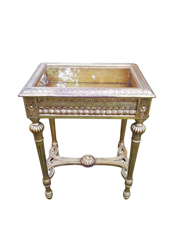 A 20th Century French Style Gilt-Paint Carved Table Vitrine