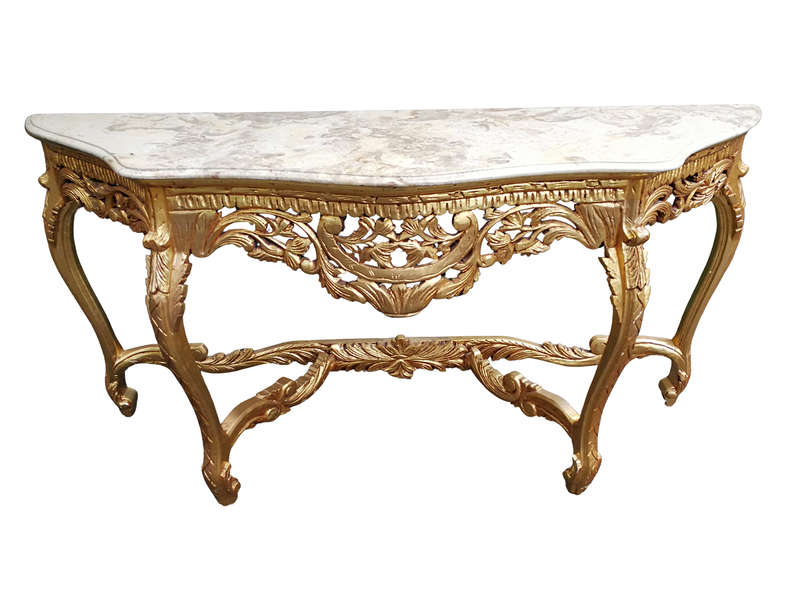 A 20th Century French Style Marble and Gilt-wood Console Table