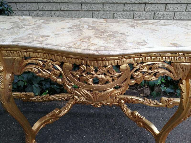 A 20th Century French Style Marble and Gilt-wood Console Table