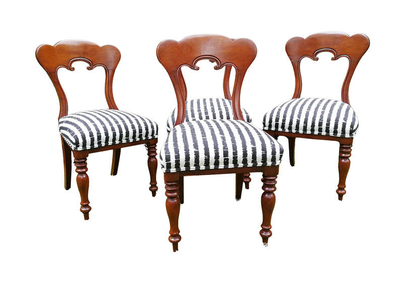 A 19th Century Circa 1880 Set Of Four Victorian Mahogany Chairs