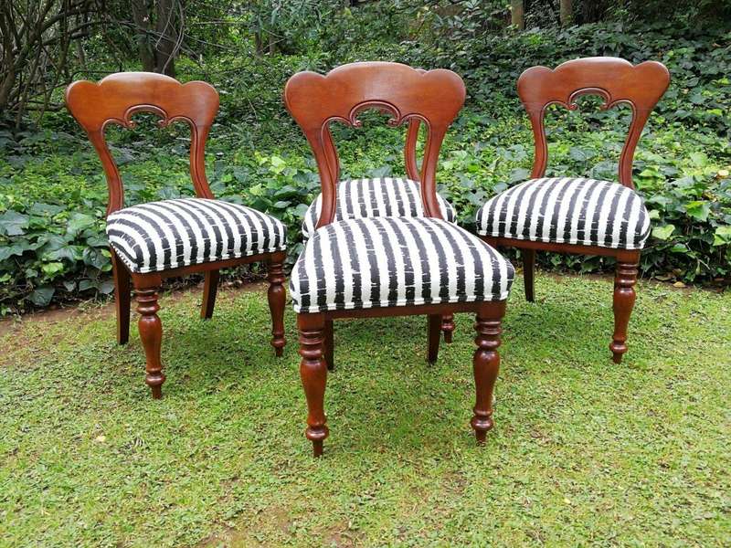 A 19th Century Circa 1880 Set Of Four Victorian Mahogany Chairs