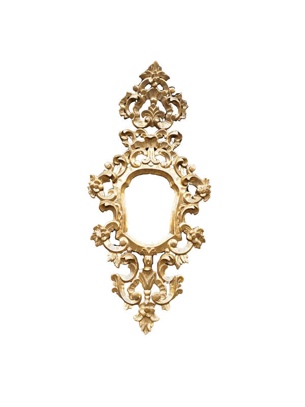 A 20th Century French Style Ornately Carved and Gilt Painted Wooden Mirror
