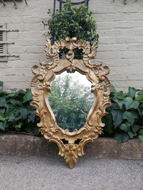 A Mid 20th Century Circa 1950 French Style Gilt Painted Wooden Mirror