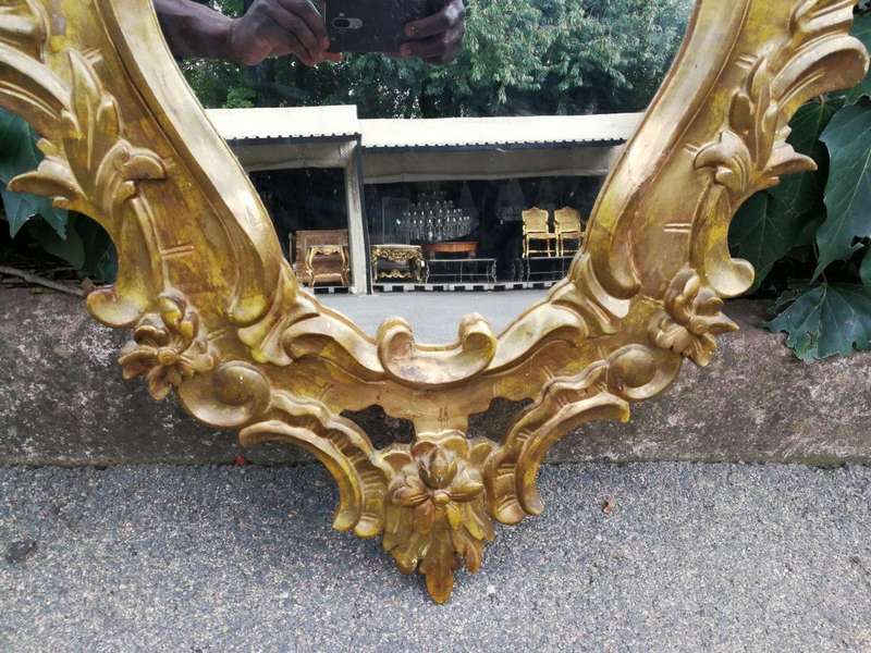 A Mid 20th Century Circa 1950 French Style Gilt Painted Wooden Mirror