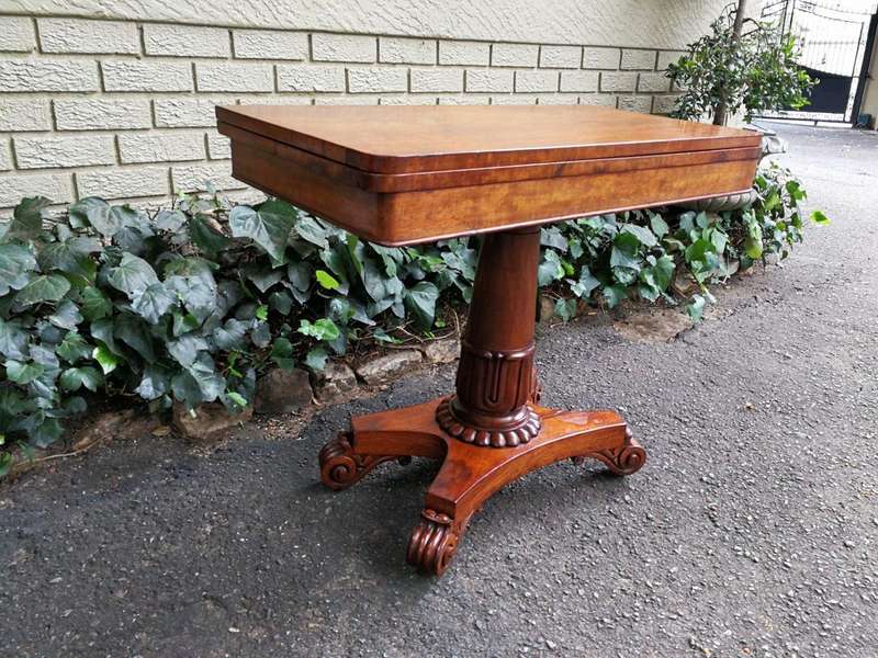 A 19th Century Circa 1880 Victorian Mahogany Card Table With Green Baize
