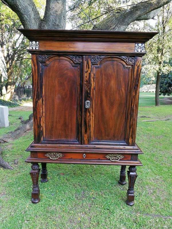 A Rare 18th Century Colonial Coromandel Cabinet On Stand