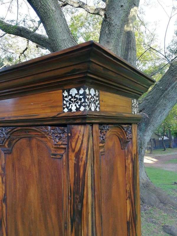 A Rare 18th Century Colonial Coromandel Cabinet On Stand