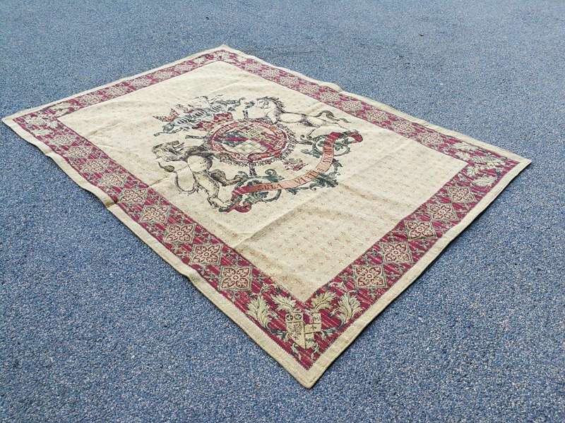 Antique Armorial Coat of Arms Scene Beautiful Wall Hanging Tapestry