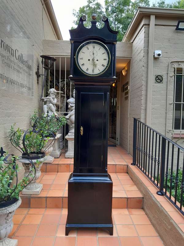 An Antique Early 19th Century Mahogany Longcase / Grandfather Clock in a Contemporary Ebonised Fi...