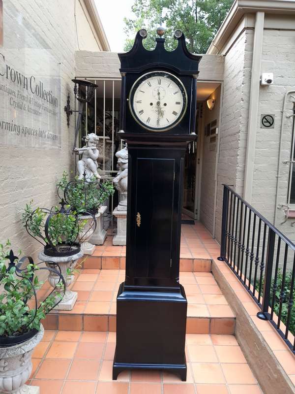 An Antique Early 19th Century Mahogany Longcase / Grandfather Clock in a Contemporary Ebonised Fi...