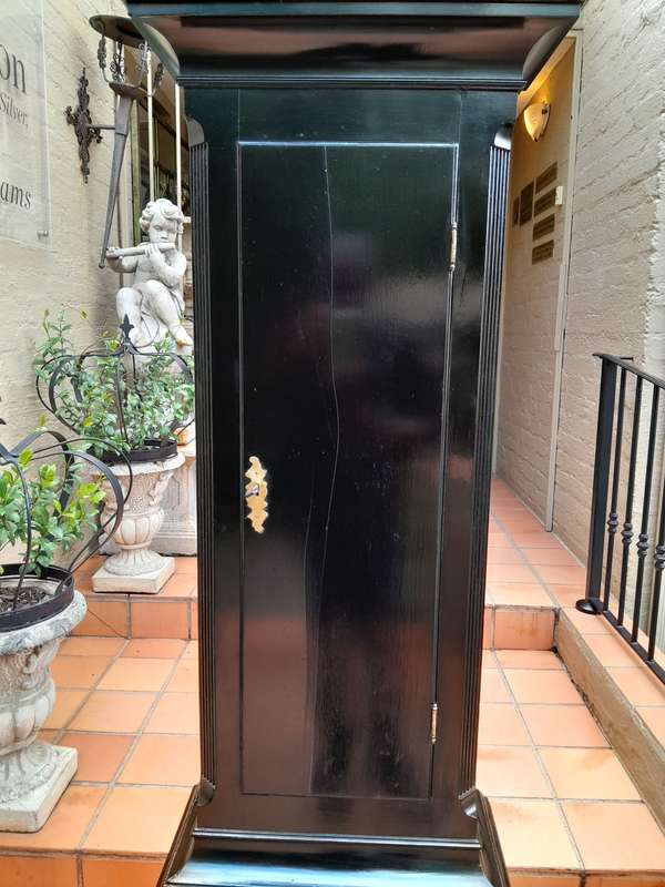 An Antique Early 19th Century Mahogany Longcase / Grandfather Clock in a Contemporary Ebonised Fi...