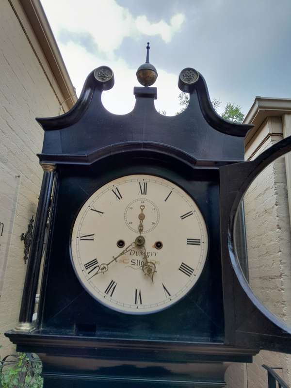 An Antique Early 19th Century Mahogany Longcase / Grandfather Clock in a Contemporary Ebonised Fi...