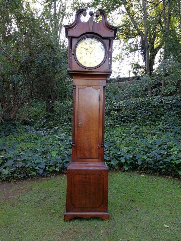 An Early 19th Century Mahogany and Oak Tall  Longcase/Grandfather Clock with Brass Dial Signed Sm...