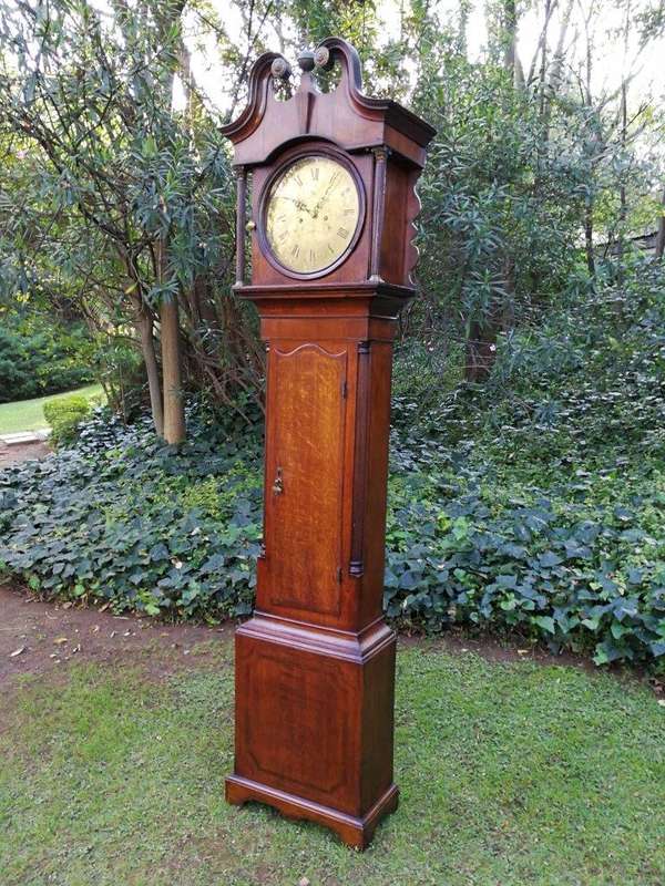 An Early 19th Century Mahogany and Oak Tall  Longcase/Grandfather Clock with Brass Dial Signed Sm...