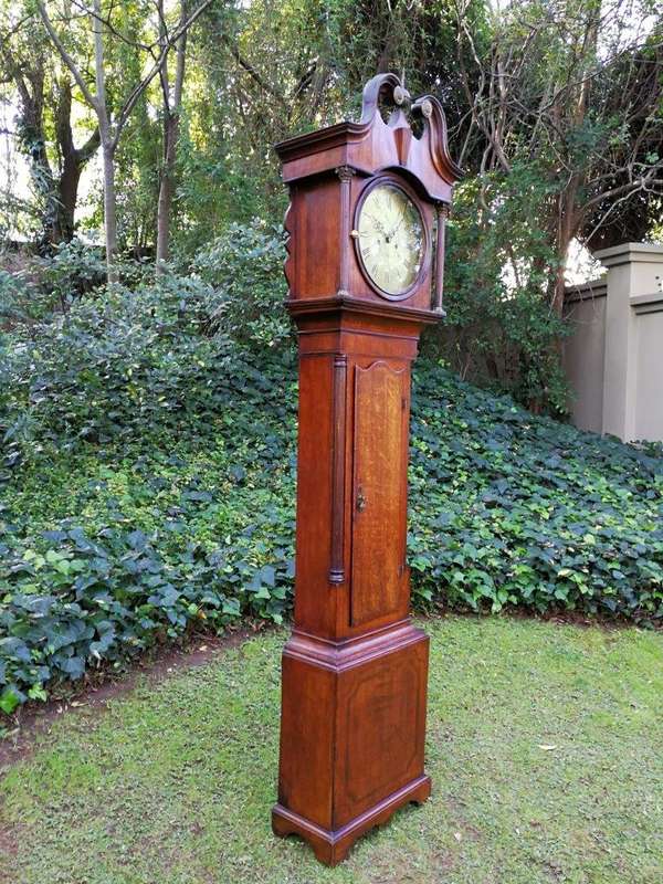 An Early 19th Century Mahogany and Oak Tall  Longcase/Grandfather Clock with Brass Dial Signed Sm...