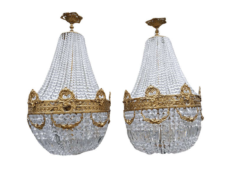A Pair of 20th Century French  Empire Style Chandeliers