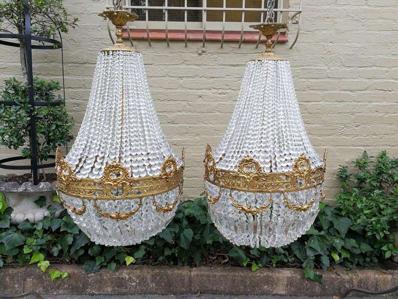 A Pair of 20th Century French  Empire Style Chandeliers
