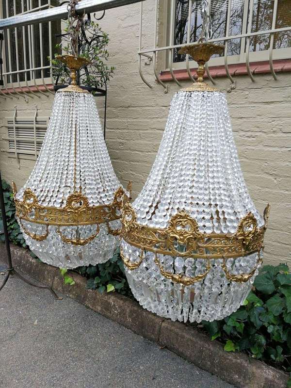 A Pair of 20th Century French  Empire Style Chandeliers