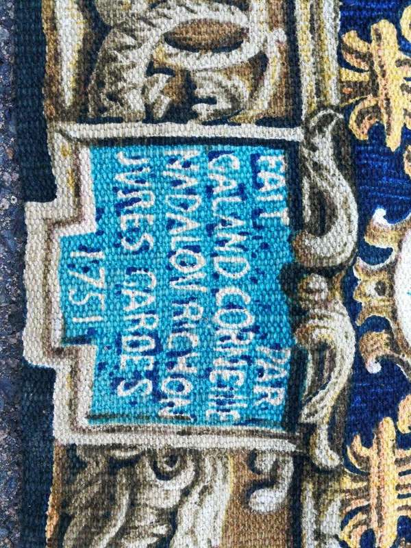 A Mid 1900s French Tapestry is Padded and Lined with Loops for a Rod