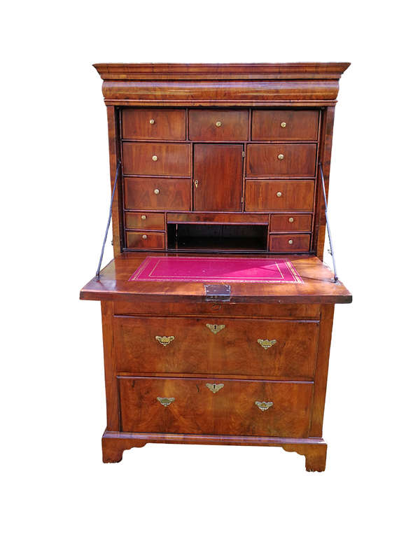 A George III Walnut Secretaire Abbatant