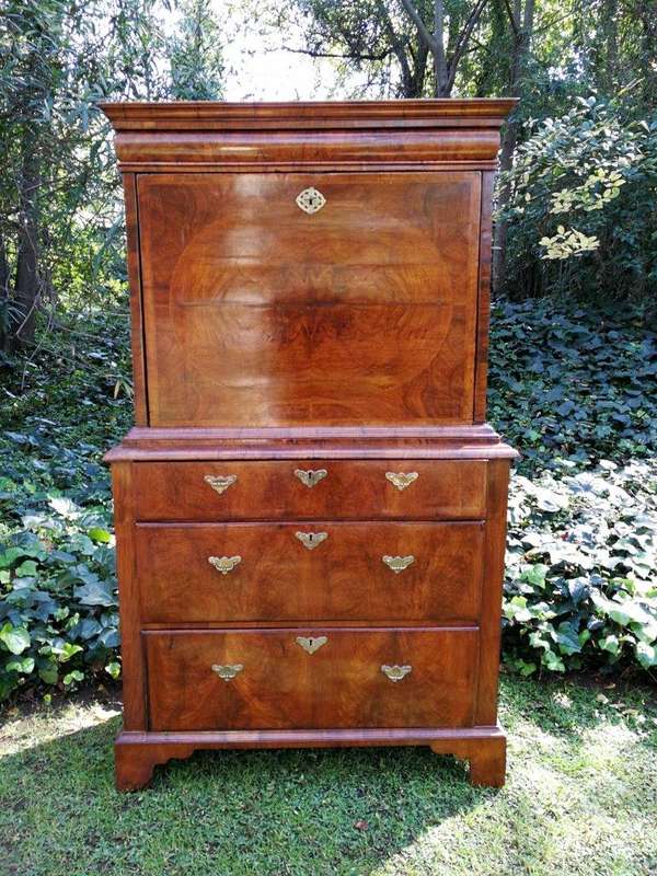 A George III Walnut Secretaire Abbatant