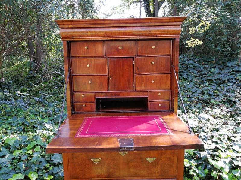 A George III Walnut Secretaire Abbatant