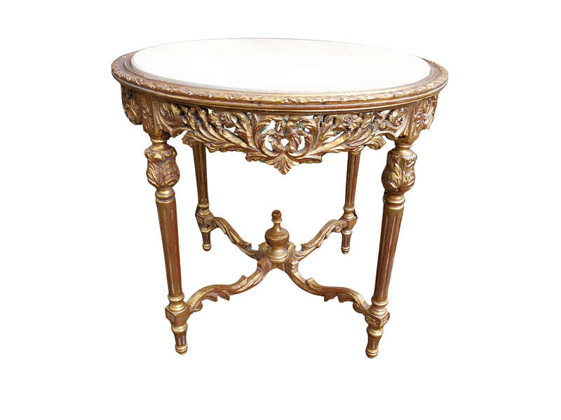 A French Style Ornately Carved Marble top Centre Table
