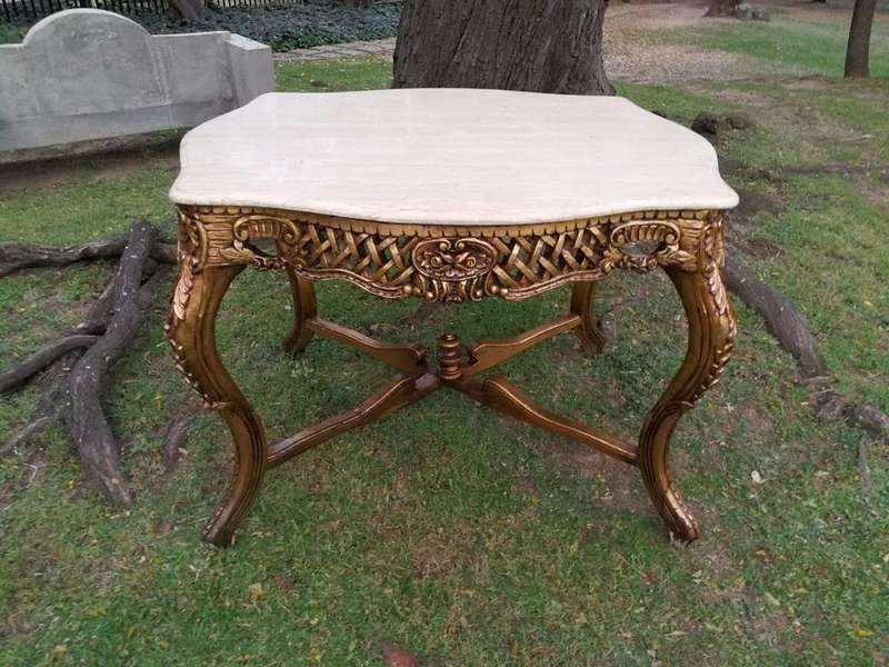 A French Style Ornately Carved Marble Top Entrance/Centre Table