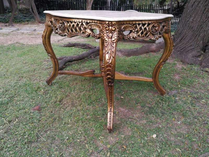 A French Style Ornately Carved Marble Top Entrance/Centre Table