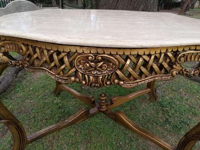 A French Style Ornately Carved Marble Top Entrance/Centre Table