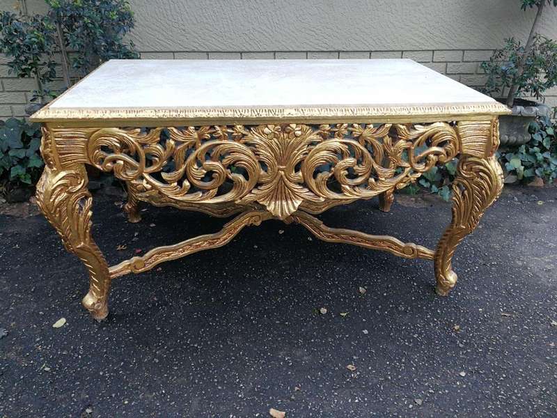 A French Style Ornately Carved Marble top Entrance / Centre Table