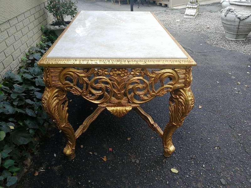 A French Style Ornately Carved Marble top Entrance / Centre Table