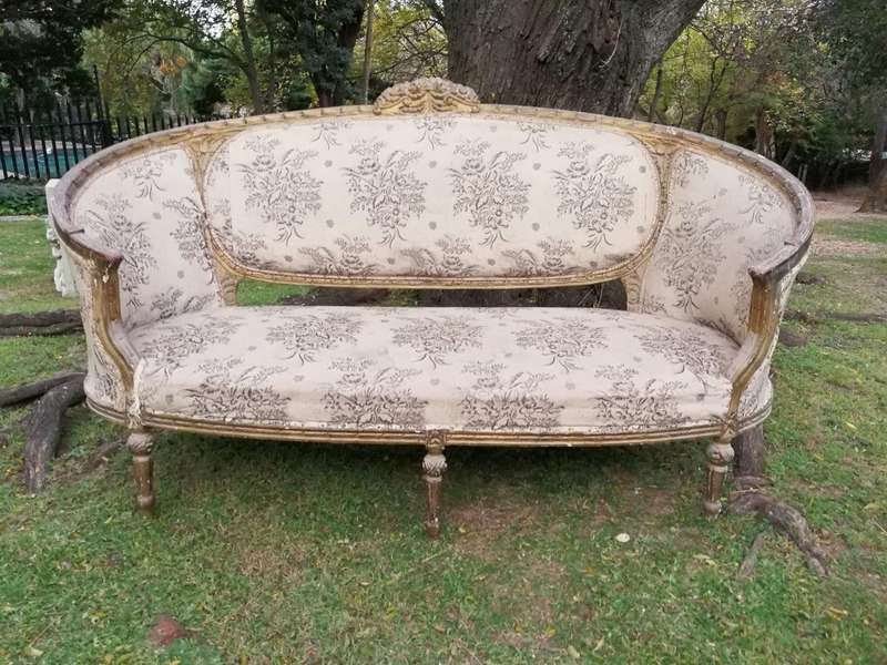 A 20th Century French Style Carved And Hand Gilded Giltwood Five Piece Set Comprising A Settee, A...